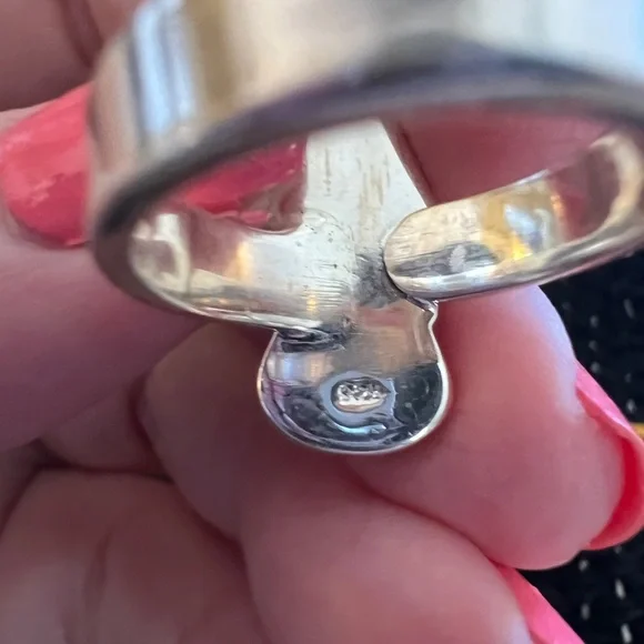 ❤️ Golden Hills Turquoise 925 Southwestern Navajo 2 Stone Adj Ring 6.2gm Unisex - Picture 7 of 16